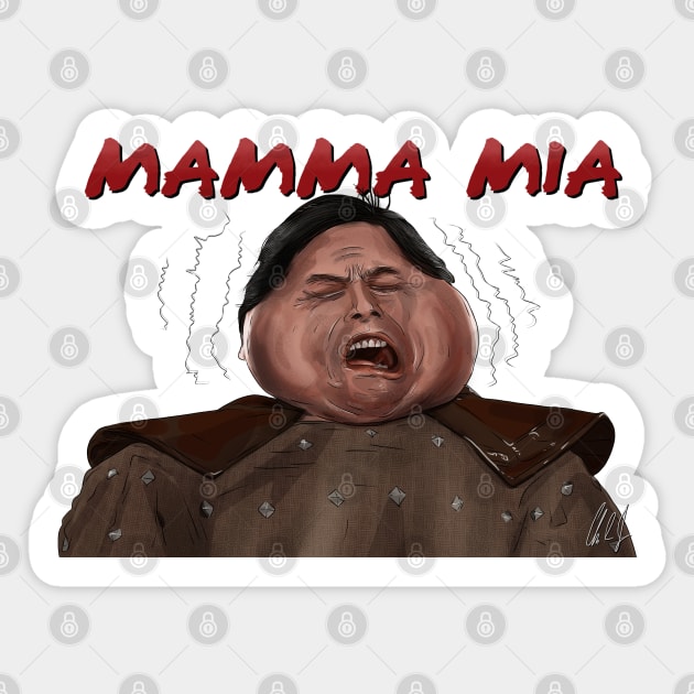 Big Trouble in Little China: Thunder Yells Mamma Mia Sticker by 51Deesigns